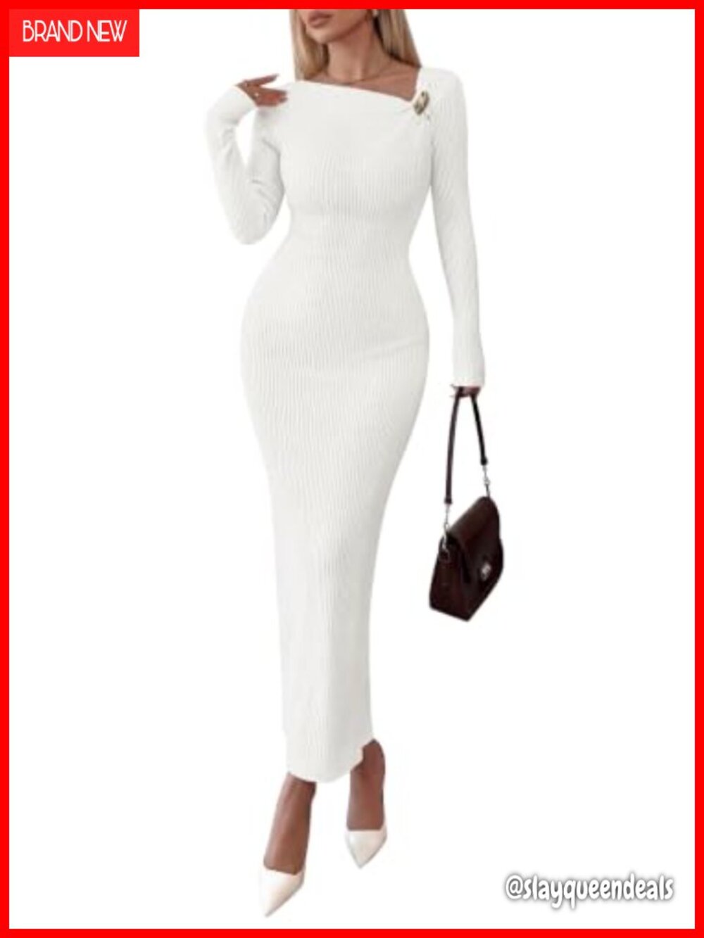 PRETTYGARDEN Womens Long Sleeve Ribbed Sweater Maxi Dress Bodycon